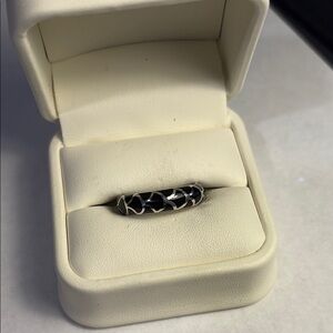 John Hardy Silver and Black Pattern Ring